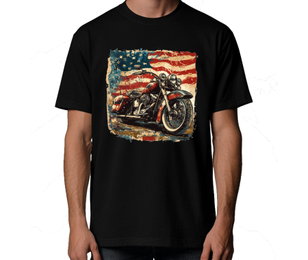 Koszulka Harley 100% bawełna luźna koszulka, flaga USA, old skull